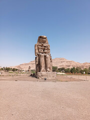 Crumbling enormous statue near the Nile river in Abhu Dabi
