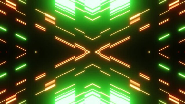 Green neon X letter show background VJ loop