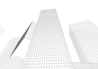 Fototapeta premium Modern architecture building 3d rendering