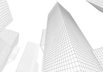 Fototapeta premium Modern architecture building 3d rendering