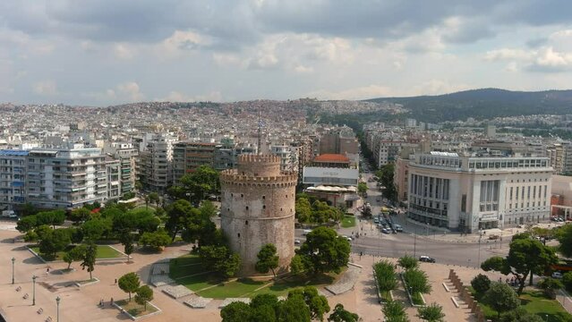 White tower Thessaloniki and shoreline, Drone view, Greece
Drone view from Greece Thessaloniki the second-largest city in Greece and coastline,2022

