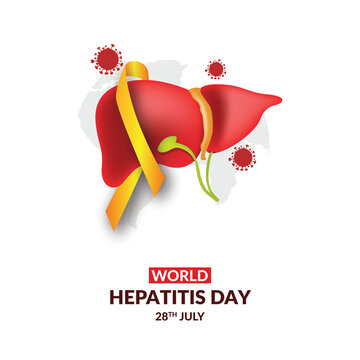 World Hepatitis Day Illustration With Ribbon