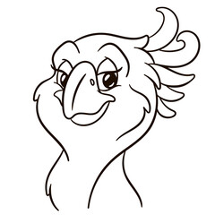 Cockatoo parrot cartoon illustration. Cute animal print for t-shirts, mugs, totes, stickers, nursery wall arts, greeting cards, etc.