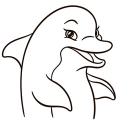 Dolphin cartoon illustration. Cute animal print for t-shirts, mugs, totes, stickers, nursery wall arts, greeting cards, etc.