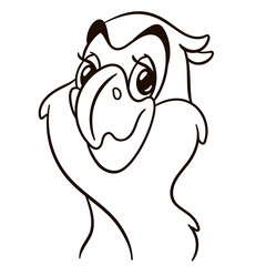 Macaw parrot cartoon illustration. Cute animal print for t-shirts, mugs, totes, stickers, nursery wall arts, greeting cards, etc.