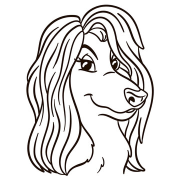 recommend clip art: Afghan hound dog cartoon illustration. Cute animal print for t-shirts, mugs, totes, stickers, nursery wall arts, greeting cards, etc.