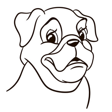 Pug dog cartoon illustration. Cute animal print for t-shirts, mugs, totes, stickers, nursery wall arts, greeting cards, etc.