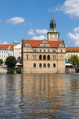Fototapeta na wymiar the city of Prague, photographed from the Vltava river