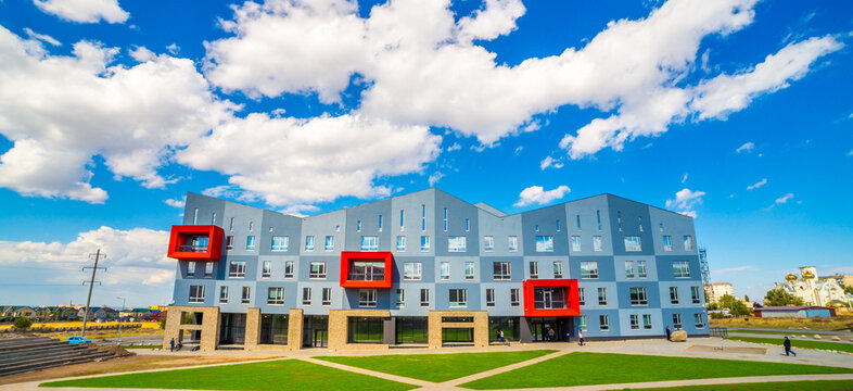 Bishkek, Kyrgyzstan - June 18, 2022:  The campus of the American University of Central Asia