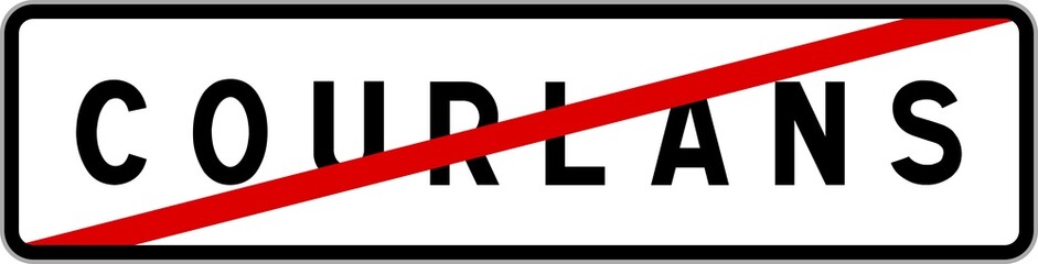 Panneau sortie ville agglom&eacute;ration Courlans / Town exit sign Courlans