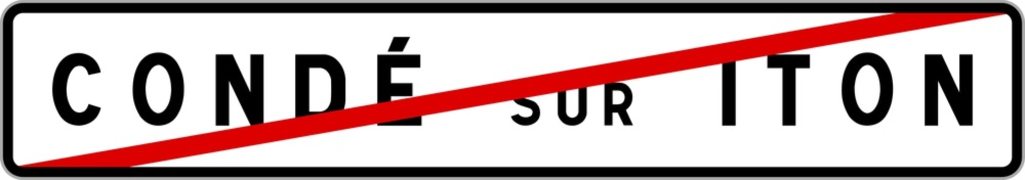 Panneau sortie ville agglom&eacute;ration Cond&eacute;-sur-Iton / Town exit sign Cond&eacute;-sur-Iton