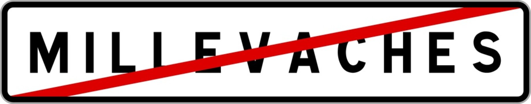 Panneau sortie ville agglom&eacute;ration Millevaches / Town exit sign Millevaches