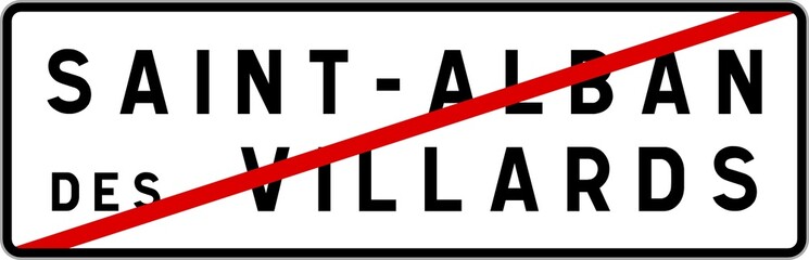 Panneau sortie ville agglomération Saint-Alban-des-Villards / Town exit sign Saint-Alban-des-Villards