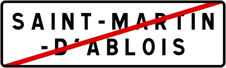 Panneau sortie ville agglomération Saint-Martin-d'Ablois / Town exit sign Saint-Martin-d'Ablois