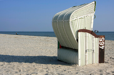 Beach, Beach chair, Sea, Wadden Sea, Schleswig-Holstein, Germany, Europe
