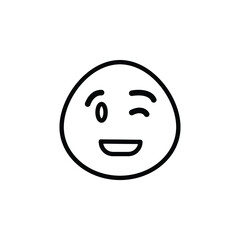 wink emoji vector for website, icon, symbil presentation