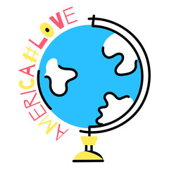 Beautifully designed sticker of desk globe 