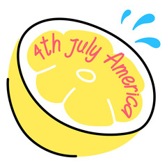 A handy flat sticker of lemon 