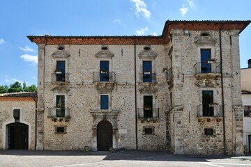 Fototapeta na wymiar A historic building in Campo di Giove, a medieval village in the Abruzzo region of Italy.
