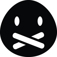 Silent emoji vector for website, icon, symbil presentation