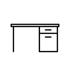 desk with a drawer  - vector icon