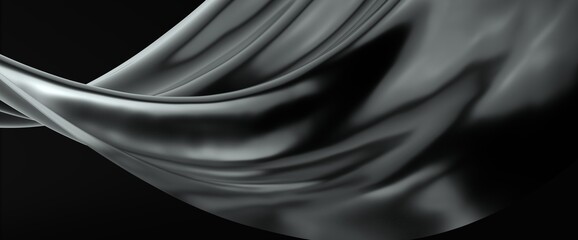 Fototapeta premium Black Oil or Petrol liquid flow, liquid metal close-up, wide horizontal banner. 3d illustration