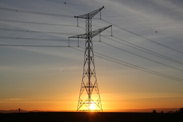 Electric pole and wires carrying current