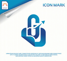 Creative letter g modern digital travel logo
