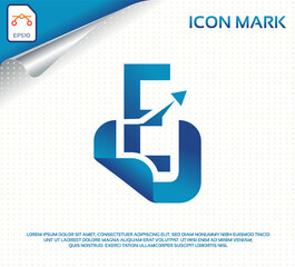 Creative letter e modern digital travel logo