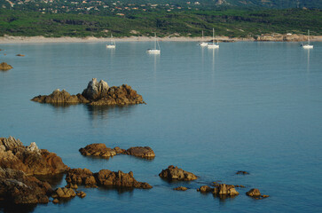 Sea and rocks at Lu Pultiddolu bay, Sardinia, italy