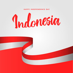 Fototapeta na wymiar Indonesian Independence day. Flat design. National day vector illustration. country flag vector