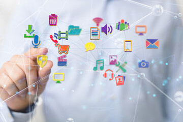 Cloud computing concept - connect to cloud