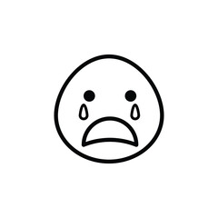 Sad emoji vector for website icon symbol presentation