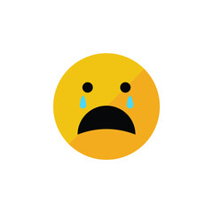 Sad emoji vector for website icon symbol presentation