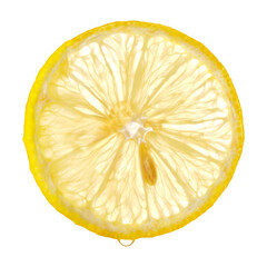 Thin slice of lemon in backlight