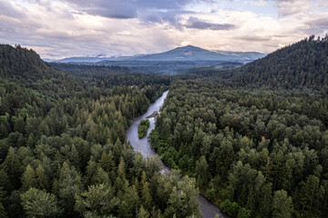 Aerial image of White River near Enumclaw, Washington