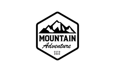 Mountain adventure illustration, outdoor adventure . Vector graphic