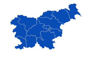 Slovenia Map blue Color on White Backgound