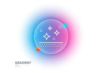 Clean skin line icon. Gradient blur button with glassmorphism. Cream care sign. Cosmetic lotion symbol. Transparent glass design. Clean skin line icon. Vector