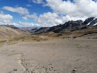 The colorful Rainbow Mountain Vinicunca in Peru 