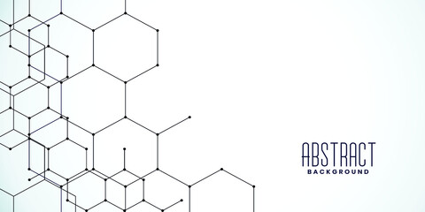 Black hexagon and white background