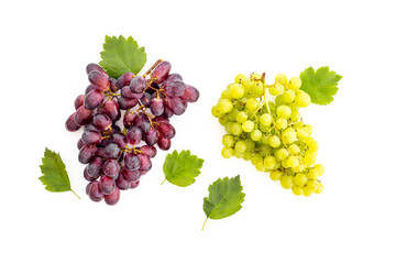 Bunch of grapes, top view. Fresh fruits nad berries background