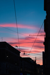 sunset over the city