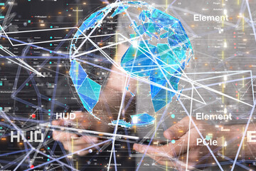 Abstract technology geometric and data