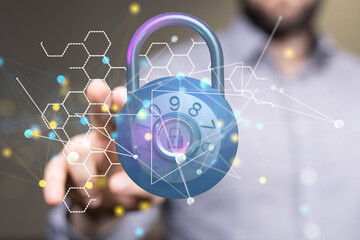 Information technology protected with firewall, secure access and encryption against cyber