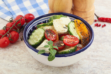 Greek salad with feta cheese