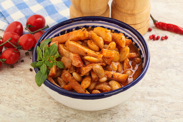 Roasted pork with white beans