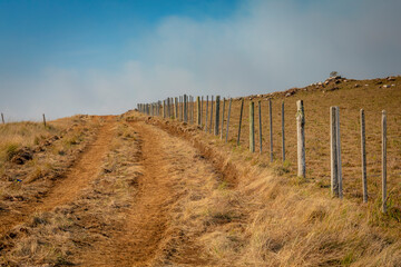 Obraz premium Dirt Road in idyllic countryside - Rio Grande do Sul, southern Brazil