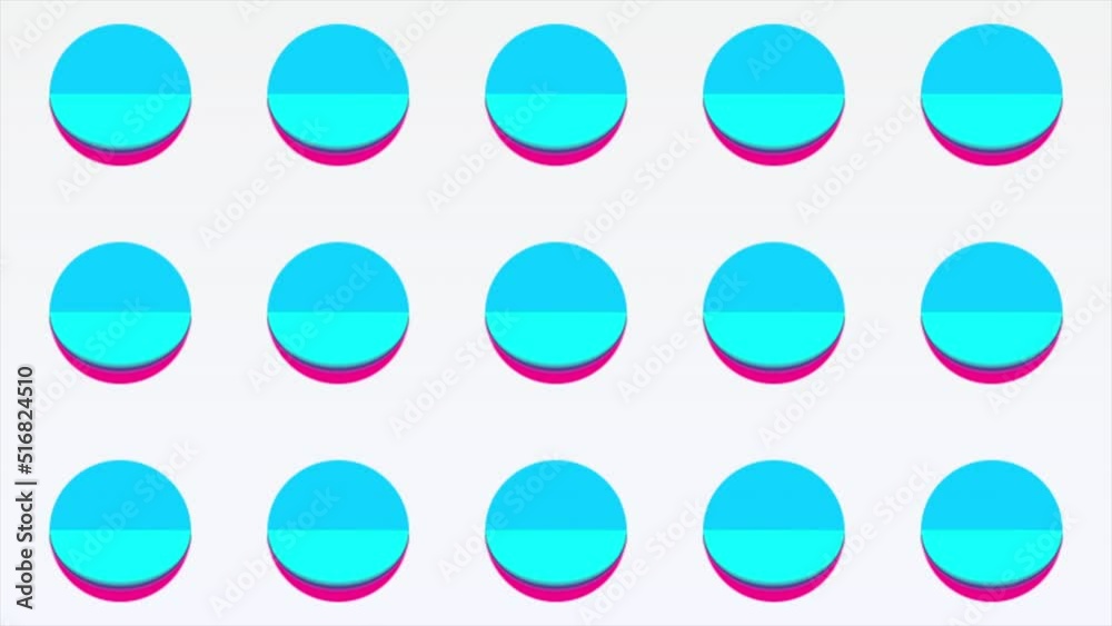 Aufkleber Background with colorful circles changing color. Motion. Rows of dots changing colors with transitions. Animated background for video insertion or transition with colorful circles