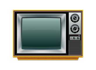 Detailed icon representing yellow retro tv